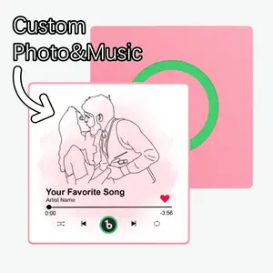 Customized Line Drawing Music Fridge Magnets with Frame Personalized Portrait from Photo Fridge Magnets Gift for Husband Wife Home Decor for Couples Gift