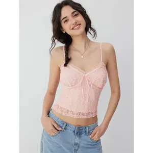 Cider Lace Textured Crop Cami Top SummerWins Dealsforyou