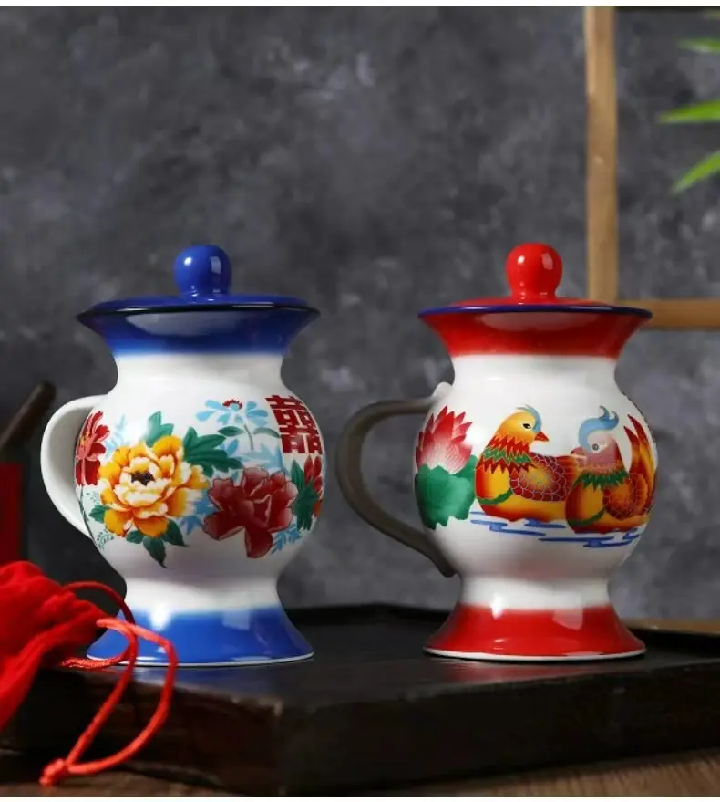 Spittoon funny water cup Old tea jar nostalgic urinal bowl Water cup ceramic chamber pot sputum pot mug urinal pot Coffee Spout Teacup