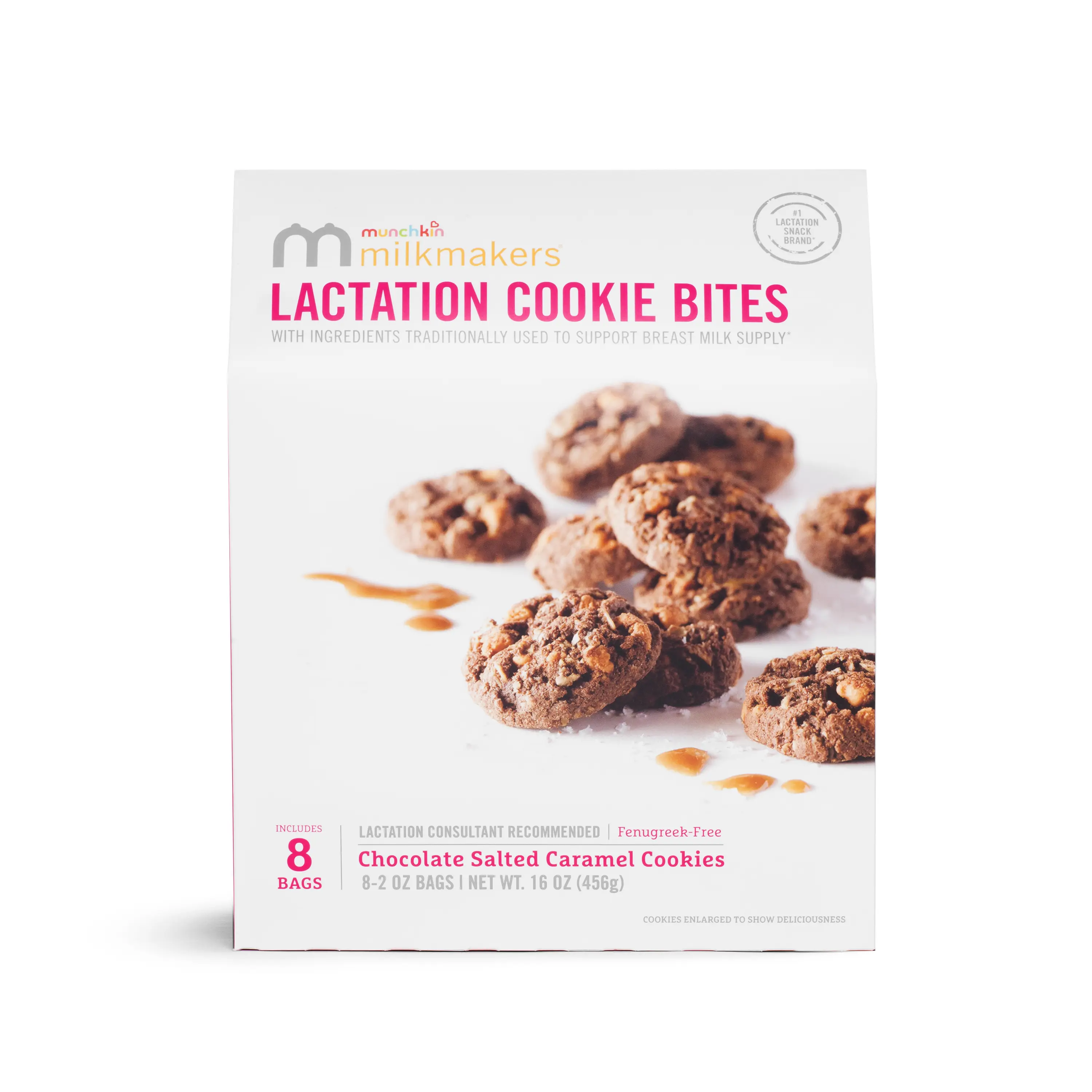 Munchkin Milkmakers Lactation Cookie Bites, Chocolate Salted Caramel, 8ct Munchkin Milkmakers Lactation Cookie Bites, Chocolate Salted Caramel, 8ct