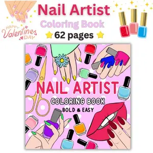 Christmas Gift Nail Art Coloring Book for Adults – Easy and Relaxing Manicure Designs for Stress Relief and Creativity