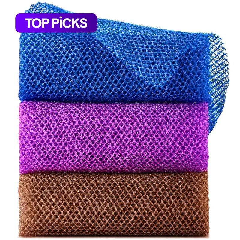 Net Bath Sponge, 3 Counts Bath Sponge Net, Long Net Bath Sponge ...