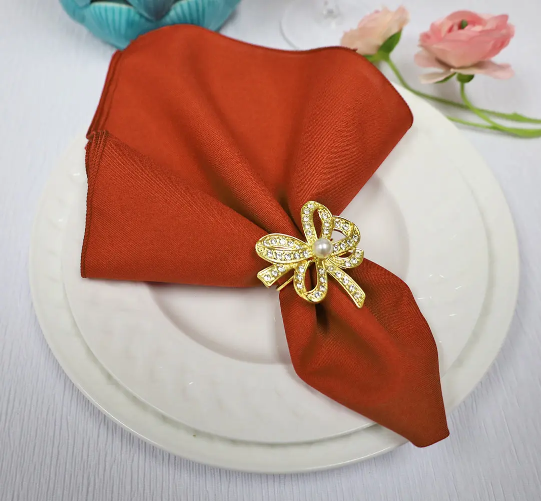 17"x17" Polyester Napkins - Rust/Burnt Orange (10pcs/pk)