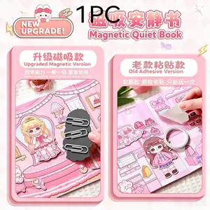 Upgrade Magnetic Quiet Book, Reusable Dress-Up Scene Builder, Montessori Sensory Toy, Role-Play Travel Book for Kids Aged 3+