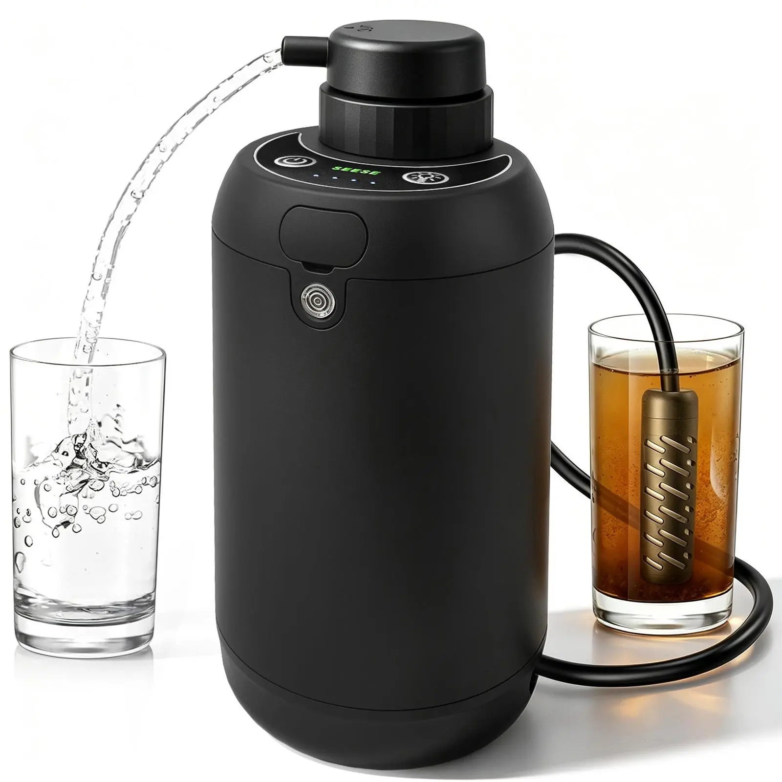 SEESE Portable Camping Water Purifier,Electric 6-Stage 0.01-Micron Filter Filtration,BPA-Free with SOS Light -Ideal Camping Essentials for Camping, Hiking and Emergency Preparedness toolupgrade