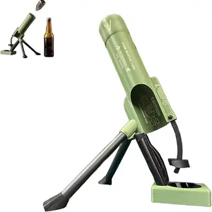 Bottle Opener Automatic Beer Bottle Mortar Bottle Opener Heavy-Duty Tactical Cap Launcher Men Hands-Free Push down Bottles Cap Launcher Novelty Cap-Launching Desk Bar Accessory  Party,BBQ,Home