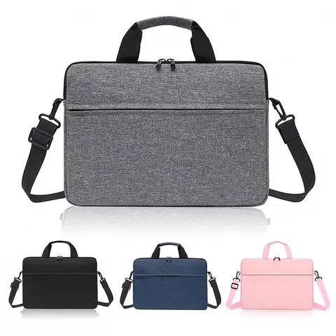 Solid Color Laptop Bag, Work Laptop Bag, Laptop Travel Bag, Portable Lightweight Laptop Case with Shoulder Strap, Water-resistant Carrying Case, Laptop Accessory for Samsung HUAWEI, Lightweight Computer Bag, Laptop Shoulder Handbag