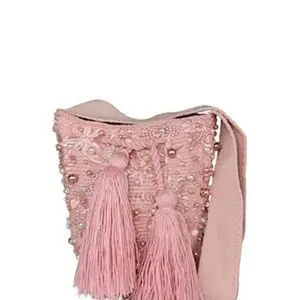 Wayuu Traditional Layered Bag with Beads & Tassles