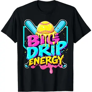 Big Drip Energy Baseball Drip Ice Cream Sprinkles T-Shirt Graphic tees