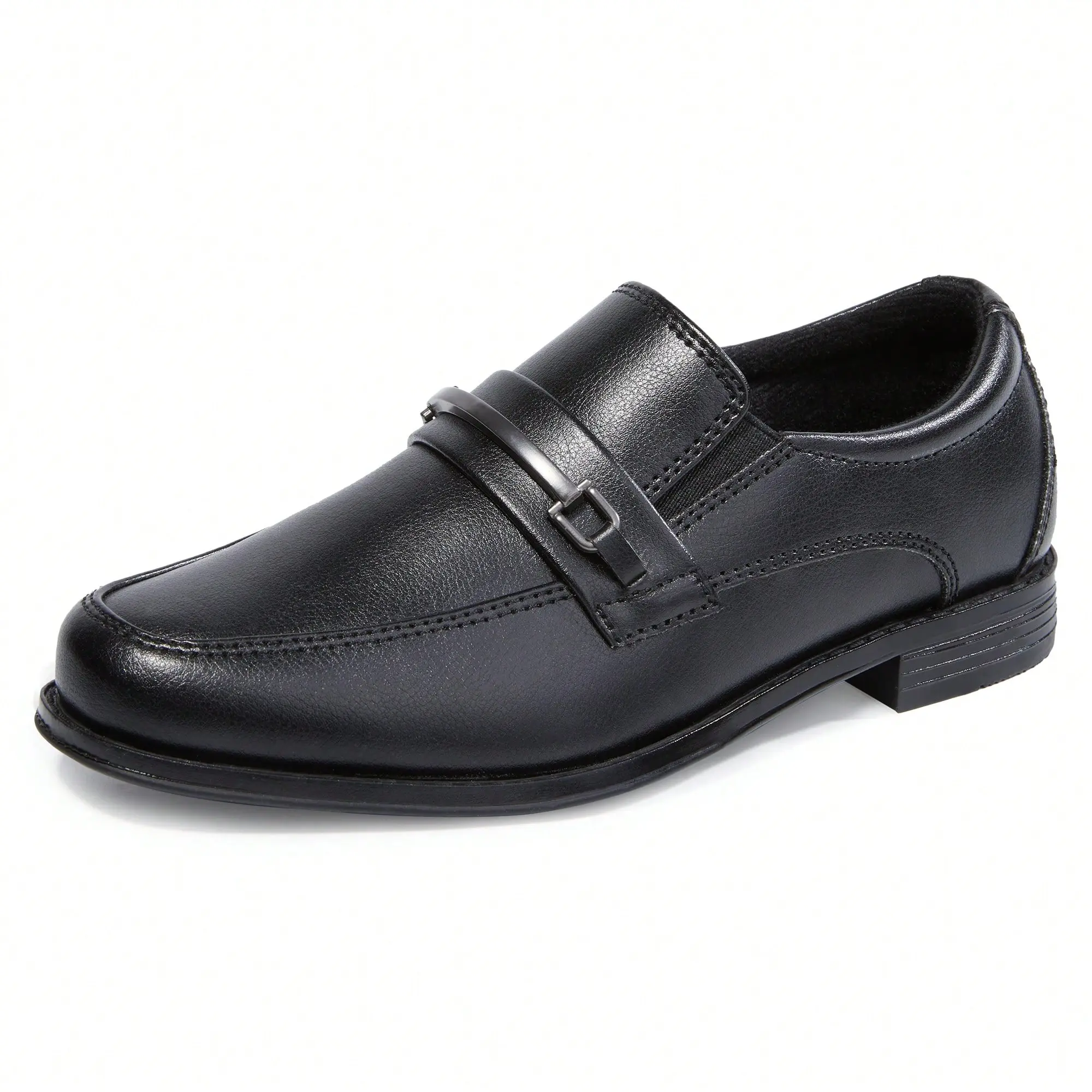 shoeslocker Boys Girls Comfortable Synthetic Suede Slip-On Oxford Loafers and Lace-Up Zipper Knee High Boots with Embroidered Stretch for Kids and Women Elegant Formal Schoolshoes, Round Toe Footwear