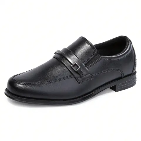 shoeslocker Boys Girls Comfortable Synthetic Suede Slip-On Oxford Loafers and Lace-Up Zipper Knee High Boots with Embroidered Stretch for Kids and Women Elegant Formal Schoolshoes, Round Toe Footwear tiktokshopbacktoschool
