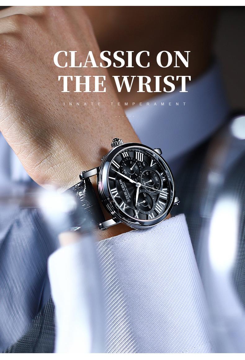 LOUIE JUELEN Luxury Men's Business Watch - 2025 New Multifunction Waterproof Quartz Wristwatch, Genuine High-End Fashion Men's Watch