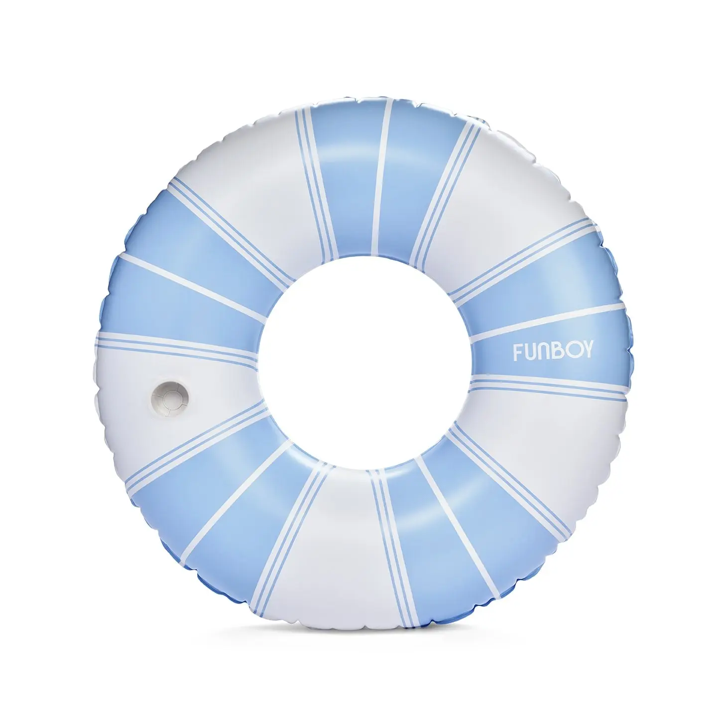FUNBOY Vintage Lux Lightweight Inflatable Striped Unisex Tube Floater - Swimming Water Sports Accessory with Built-in Drink Holder, Ideal for Pool/Beach Lounging
