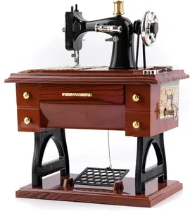 Sewing Machine Music Box Gift,Gifts for Home Desk Decoration with Classic mechanical hand cranked Jewelry Clockwork sewing music box for Kids&Lady&Parents&Children&Friends