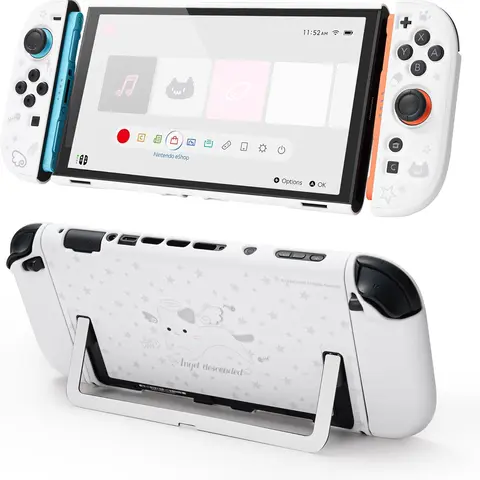 GeekShare Slim Dockable Hard Shell Cover for Switch 2 (2025) Console - Anti-Scratch, Shock-Absorbent, Port-Vent Freedom, Star Angel Cat Design, Controllers & Joystick Compatible, Protection for Portable Use & Excellent Gaming Experience