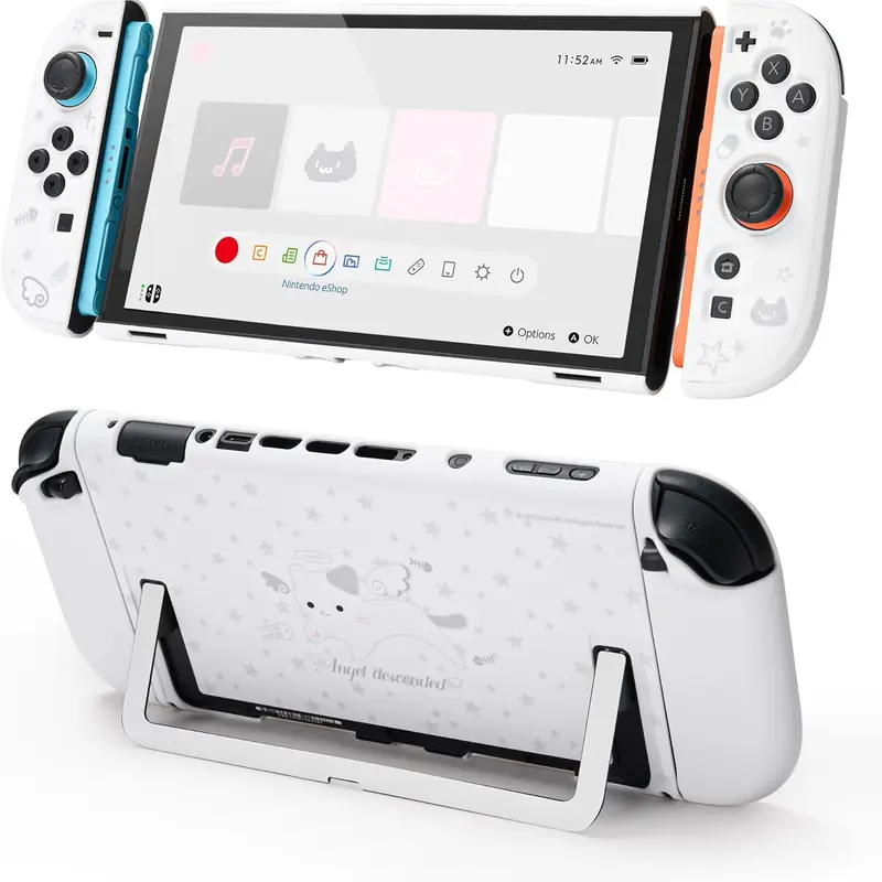 GeekShare Slim Dockable Hard Shell Cover for Switch 2 (2025) Console - Anti-Scratch, Shock-Absorbent, Port-Vent Freedom, Star Angel Cat Design, Controllers & Joystick Compatible, Protection for Portable Use & Excellent Gaming Experience