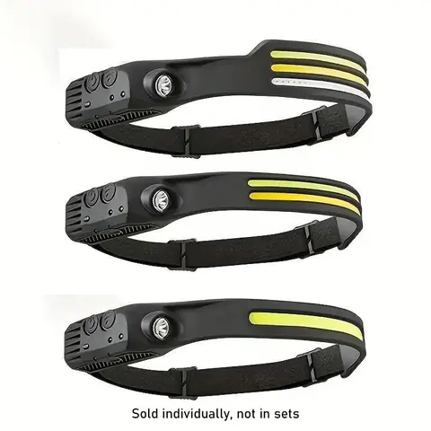 Usb Rechargeable Led Headlight, Lightweight Design Multifunctional Black Outdoor Induction Headlight for Cycling, Running, Camping & Fishing, Men Gifts, Extended Use, Led Flashlight Rechargeable, Rechargeable Headlamp, Headlamp Hiking