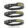 Usb Rechargeable Led Headlight, Lightweight Design Multifunctional Black Outdoor Induction Headlight for Cycling, Running, Camping & Fishing, Men Gifts, Extended Use, Led Flashlight Rechargeable, Rechargeable Headlamp, Headlamp Hiking