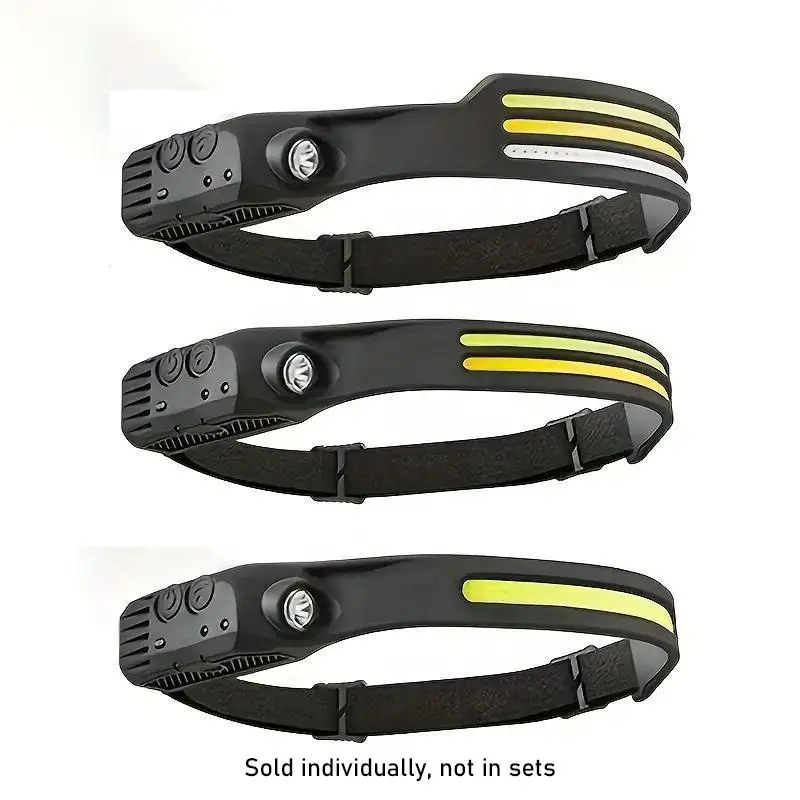 Usb Rechargeable Led Headlight, 1 Count Lightweight Design Multifunctional Black Outdoor Induction Headlight for Cycling, Running, Camping & Fishing,