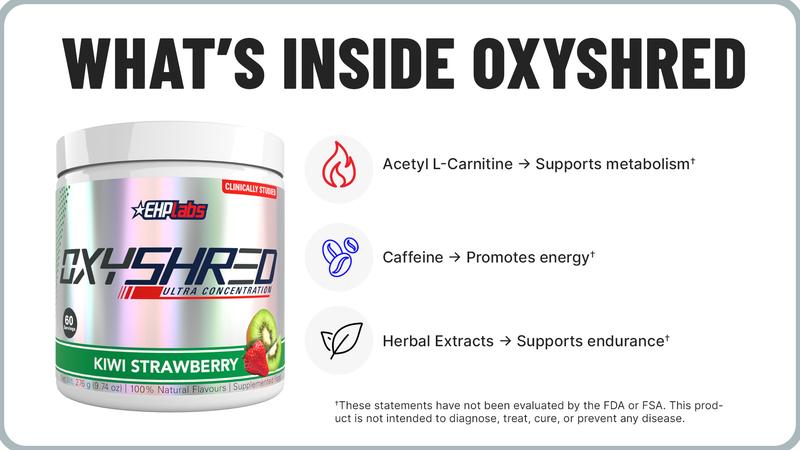 EHPlabs OxyShred Pre Workout, OxyShred Gummies and Acetyl L-Carnitine Stack | New Year New Me | Complete Energy and Metabolism Support Stack | Pre Workout Powder, Functional Gummies and Unflavoured Carnitine for Daily Performance