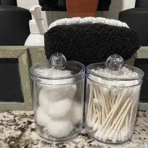 Cotton Swab Storage Box with Lid, Transparent Round Dental Floss Organizer, Compressed Towel Storage Box, Vanity Table Container, Home Organizer, Versatile Storage #TOP PICKS