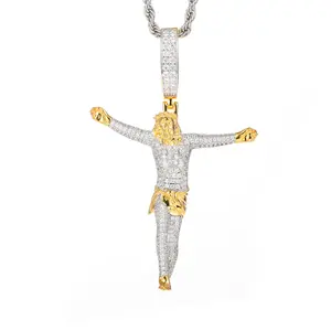 【#P672】Jesus Pendant UCCIYO S925 Sterling Silver Synthetic Moissanite Pendant Necklace for Women Men Hip Hop Jewelry Gift