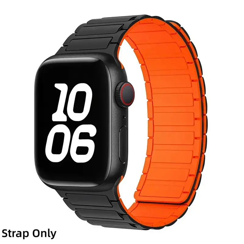 BROULIT Silicone Magnetic Watch Band for Apple Watch 38/40/41/44/45/49mm – Band Only, Smartwatch Accessories for iWatch Ultra 2 & Series 3–11