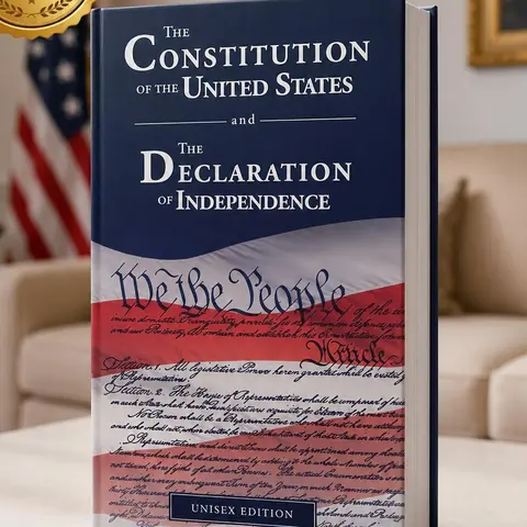 48-Page Proofread Accurate Paperback Book, Office Stationery Reading Materials - The U.S. Constitution, Declaration of Independence, Bill of Rights & Amendments with Bicentennial Artwork Cover