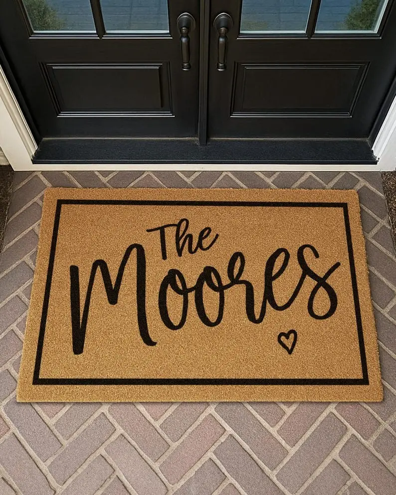 Natural Coir Doormat with a durable non-slip backing and stylish print. Perfect for any entryway or front porch