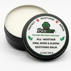 Dog Paw Balm – Lick Safe Formula with Argan, Coconut & Olive Oils for Dry Cracked Paws, Nose & Elbows, All Weather Paw & Nose Protector – 2.1 oz