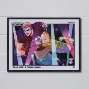 Brock Bowers 2024 Prizm Manga Rookie Card Poster 12x17 Las Vegas Raiders