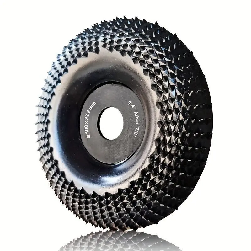 1pc 4 Inch Wood Grinder Wheel Disc, Wood Shaping Wheel with Abrasive Carving for Woodworking Sanding and Angle Grinders Abrasive Tool