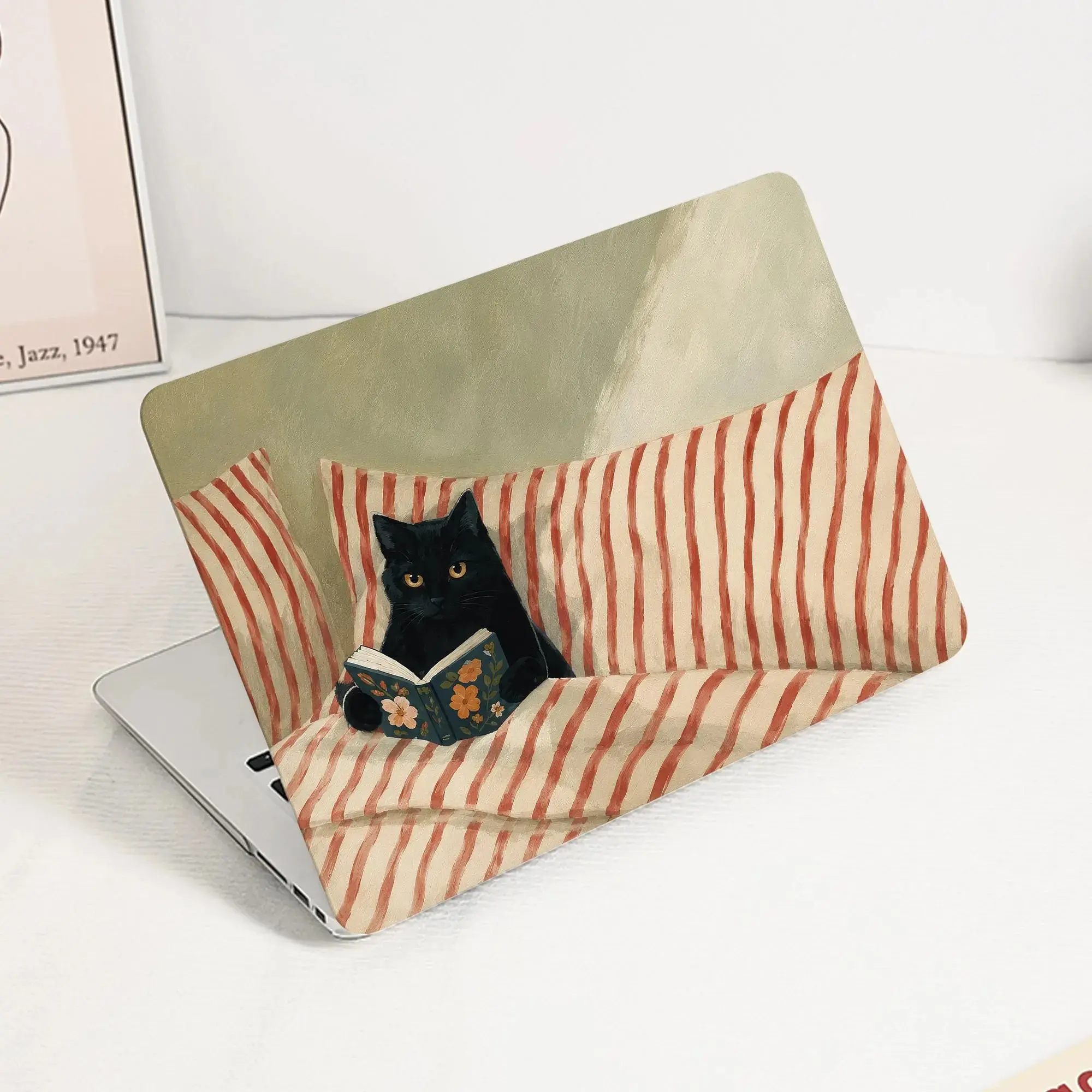 Reading Black Cat MacBook Case for MacBook Air 15 13, MacBook Pro 16 14 13 Inch,  MacBook Protective Case Cover