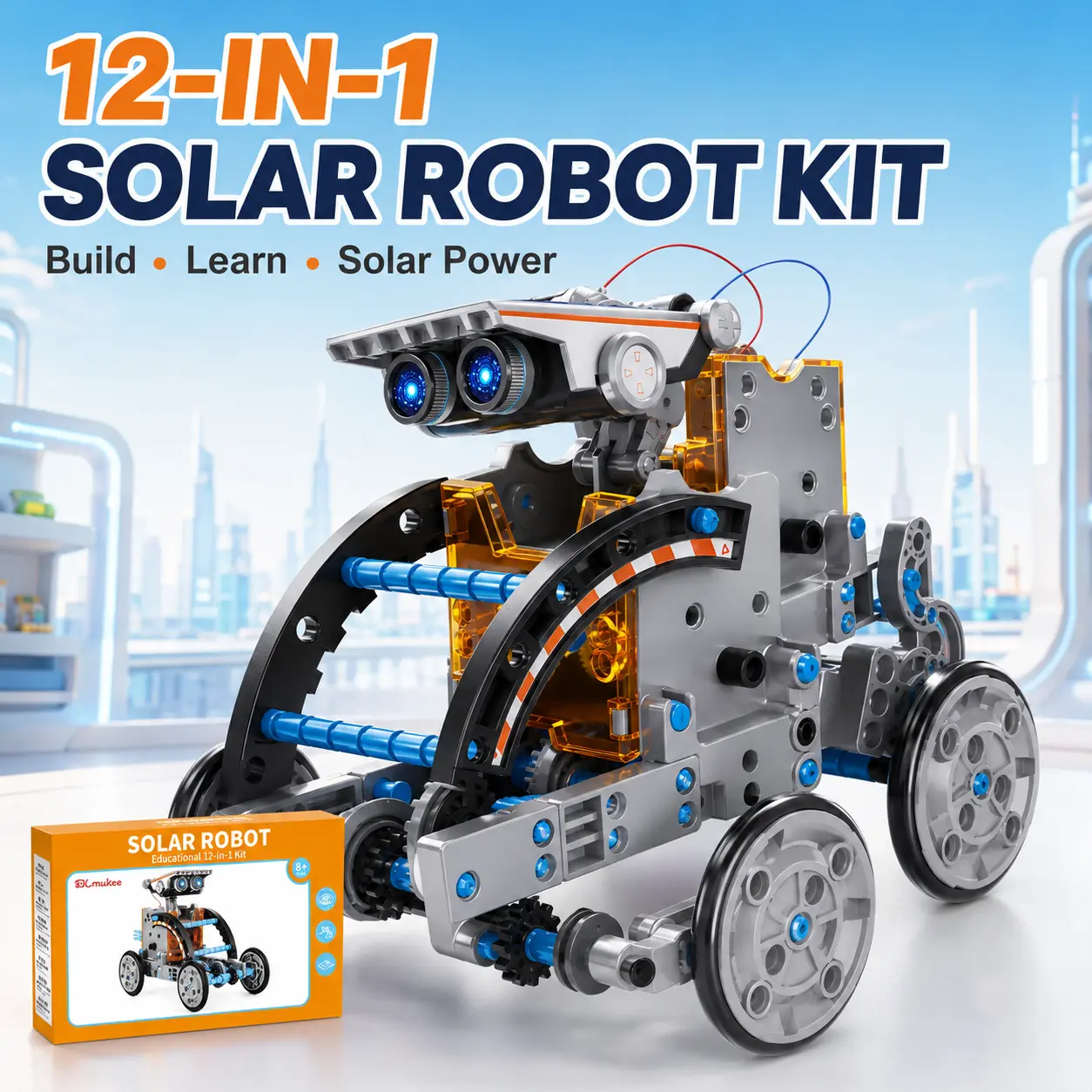 12-in-1 Solar Robot Kit for Kids 8+, STEM Building Toy, DIY Educational Science Robot Set, Solar Power Learning Kit for Boys Girls