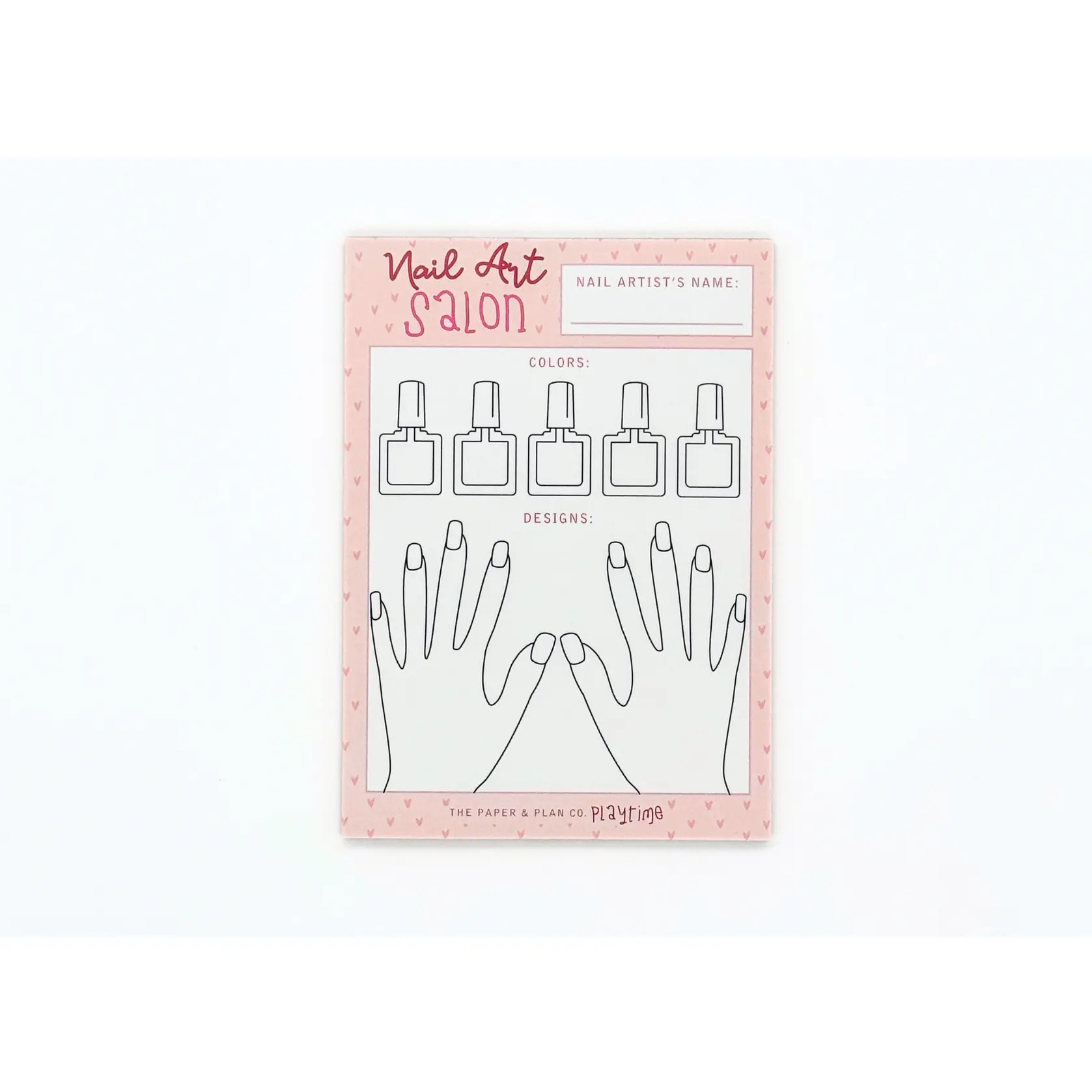 Nail Artist Playtime Pad for Pretend Play - 5"x7" 50 Sheets Notepad for Kids Made in USA