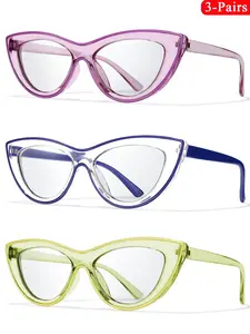 Fashionable Cat Eye Frame Eyeglasses, Casual Trendy Eyeglasses for Everyday Use, Fashion Accessories for Outdoor Activities