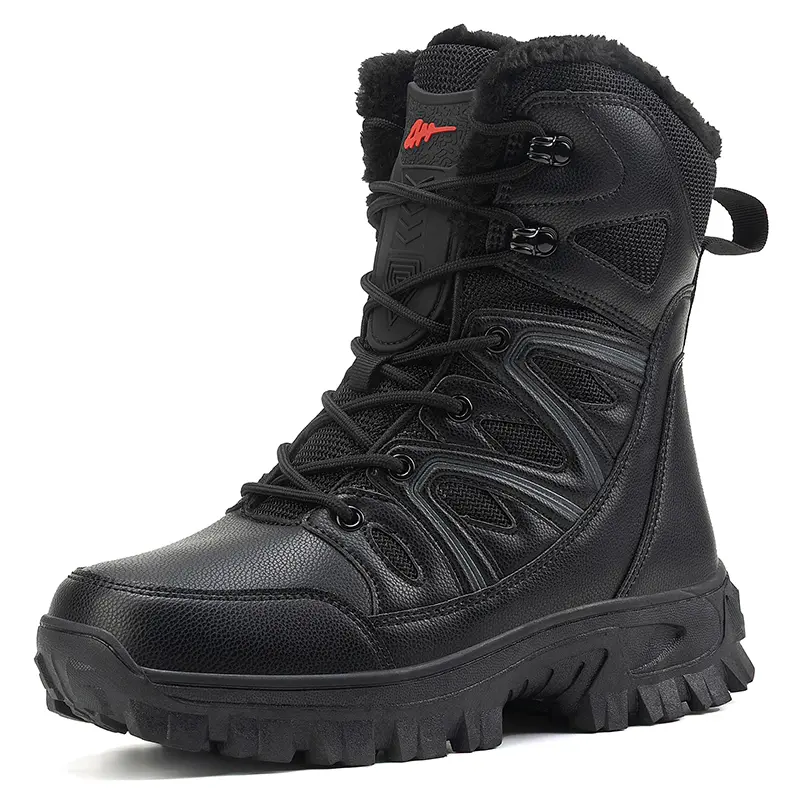 Men's Waterproof Mid Hiking Boots - Lightweight Mountaineering Shoes, Paladin Tactical Workboots, Closed-Toe Walking Footwear (Black), Walking Shoes