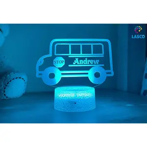 School Bus Kids Personalized Acrylic Night Light