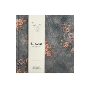 1PC.160 pages of artistic retro silk fabric notebook with full blank inner pages, drawing and sketching book, 18 * 18cm thick notebook, Notepads