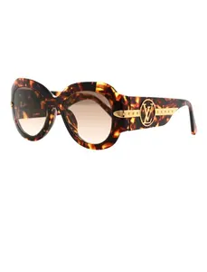 Pre-owned LOUIS VUITTON Acetate Paris Texas Sunglasses W/LV Case