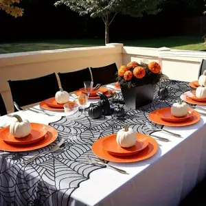 American Halloween Spider Web Lace Table Runner Party Gift Home Dining Room Decoration Ghost Festival Decorative Item