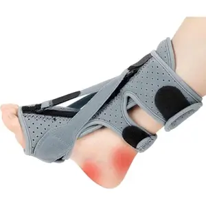 Plantar Fasciitis Night Splint with 3 Adjustable Straps & Lightweight Aluminum Bar - Breathable Nylon/Polyester, Ergonomic Design for Achilles Tendonitis & Foot Drop Relief - Unisex for Women & Men (8-15" Ankle Circumference) Healthcare Fiber Tool