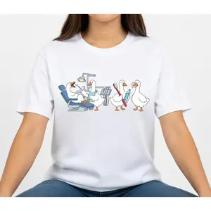 Goose Dentist T-Shirt - Funny Dentist & Goose Lover Graphic Tee - Dental Hygienist Gift - Dental Student Shirt - Humor Dental Professional Unisex Top