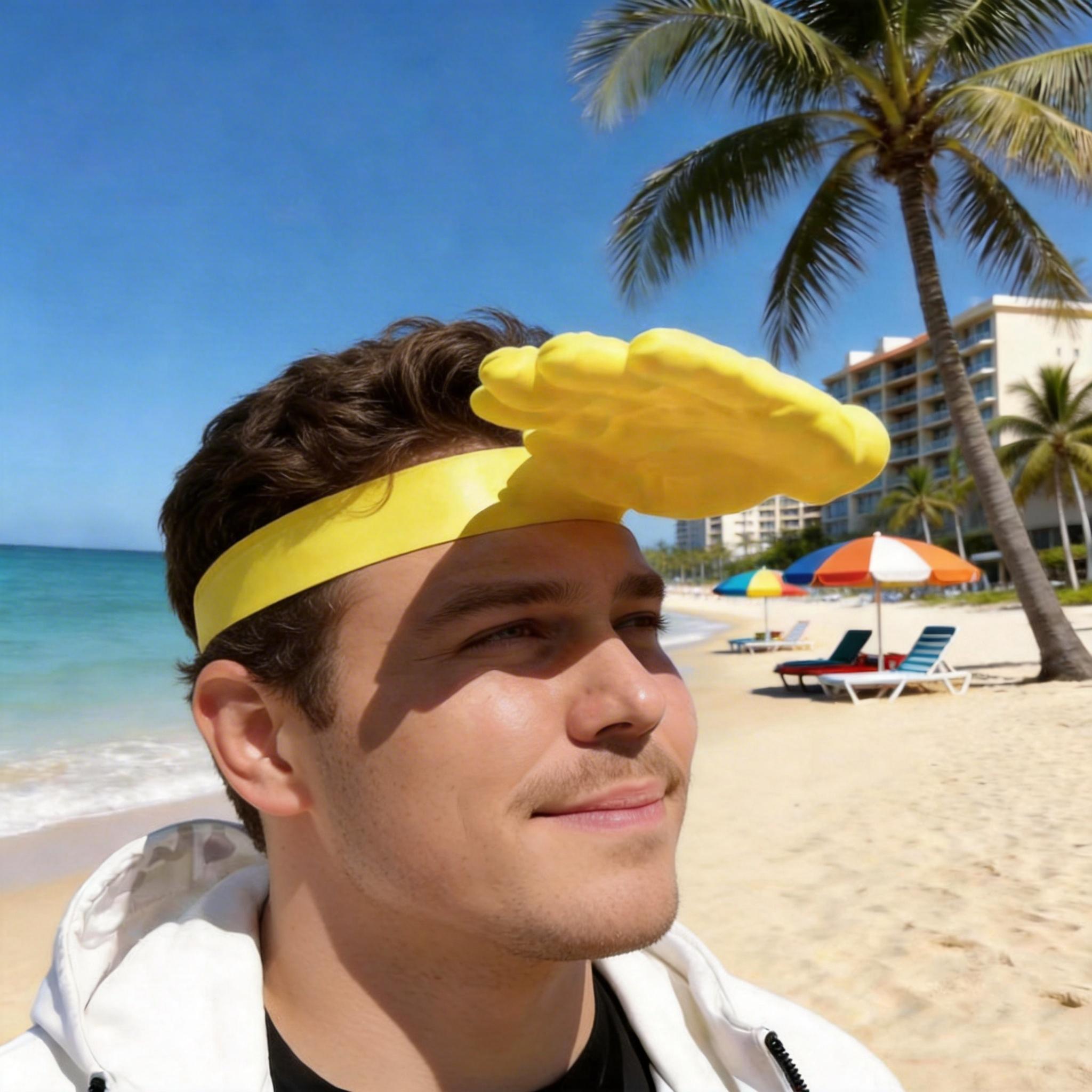 Funny Hand-Shaped Sun Hat – Summer Outdoor UV Protection Headband, Creative Hand-Shaped Silly Photo Hat