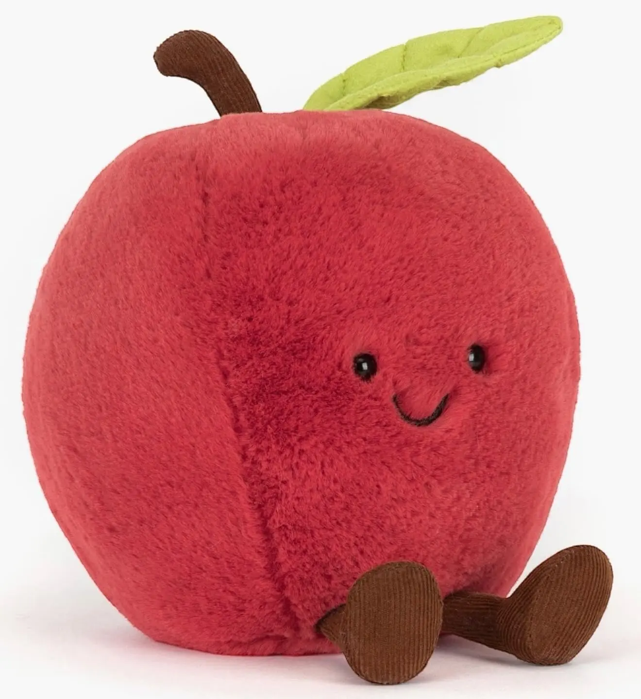 Jellycat Amuseables Apple Plush | Bright Red Fruit Stuffed Toy with Iconic Leaf Hat | Cute Teacher Gift & Healthy Living Desk Decor | Quirky Foodie Companion