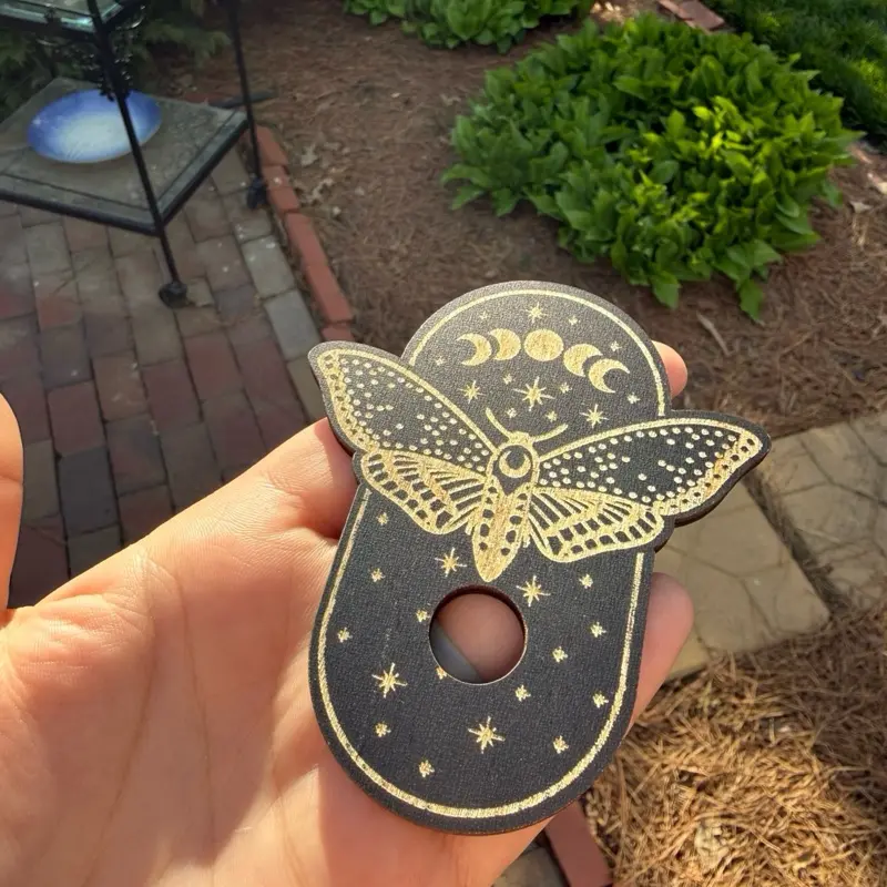 Moth Wooden Crystal Sphere Holder