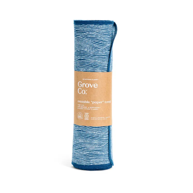 Grove Co. Reusable "Paper" Towels - Organic Cotton Flannel, Machine-Washable, Multi-Tasking Kitchen Cloths, Eco-Friendly, Fits Most Holders Grove Co. Reusable "Paper" Towels - Organic Cotton Flannel, Machine-Washable, Multi-Tasking Kitchen Cloths, Eco-Friendly, Fits Most Holders