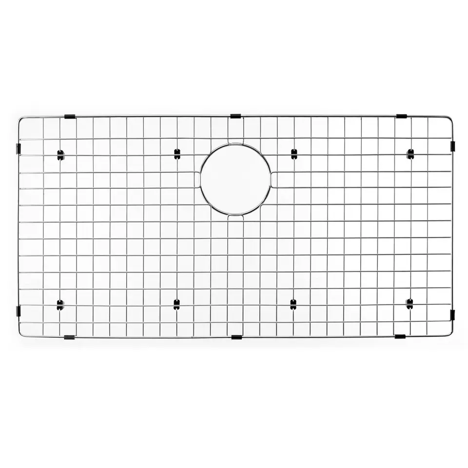 Houzer BG-7218 Stainless Steel Wirecraft Sink Bottom Grid, 30.5x15.5 in., for Houzer Sink Models PTG-4318, with Protective Ft, Reduces Noise, Cushions Fragile Dishes, Custom Designed To Fit Houzer Ptg-4318, Brass