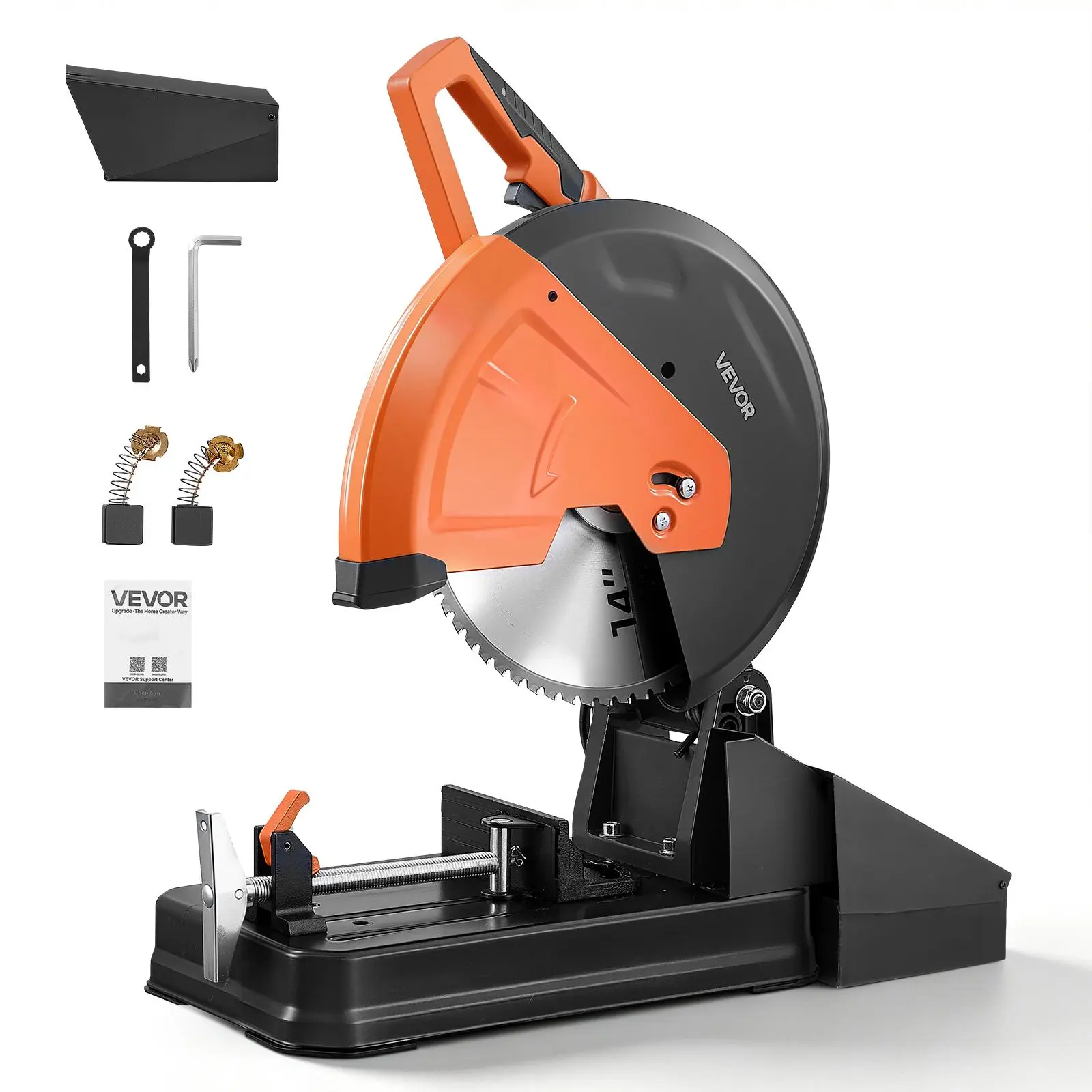 【BackToSchool】VEVOR Chop Saw 14-inch Cold Cut Blade 2800 W Powerful Motor Cut Off Saw, For Cutting Metal, -45° to 45° Adjustable Angle, Efficient Dry Cutting, with Thickened Blade Guard and Chip Collection Box