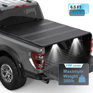 6.5FT FRP+PP Solid Tonneau Cover 4-Fold For 2015-2024 Ford F-150 F150 Truck Bed